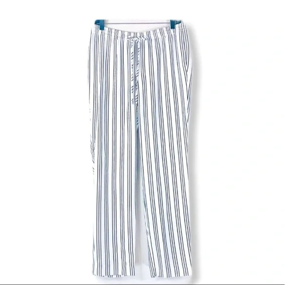 Lauren Ralph Lauren striped Straight leg drawstring straight leg pants size M - Picture 1 of 8